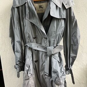 Burberry Grey Trench Coat with Belt